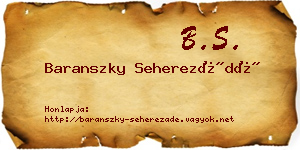 Baranszky Seherezádé névjegykártya